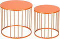 LEWIS&WAYNE Outdoor Side Table Set of 2, Metal Circle Accent End Tables by LEWIS%26WAYNE