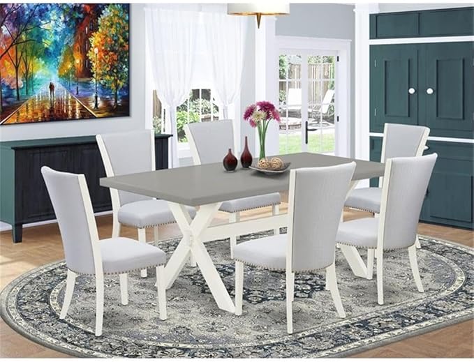 East West Furniture X097VE005-7 7 Piece Kitchen Table & Chairs Set Consist of a - Image 2