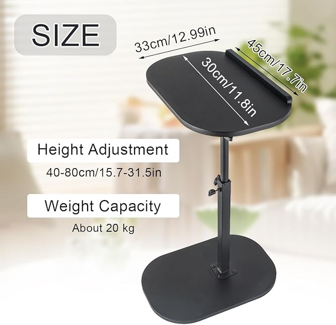 Comeon C-Shaped Tv Tray Pedestal Side Table, End Table Adjustable Height in - Image 2