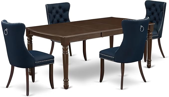 East West Furniture DODA5-MAH-29 5 Piece Kitchen Table Set Includes a Rectangle by EastWestFurniture