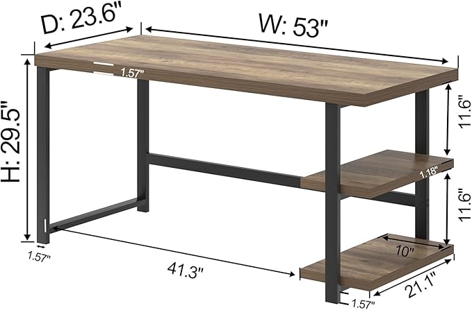 FOLUBAN Computer Desk, Modern Home Office Desk - Image 2