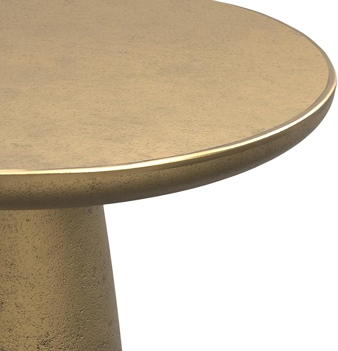 SIMPLIHOME Dominique Metal Table in Antique Brass, 18-inch Round, 19.75-inch - Image 9