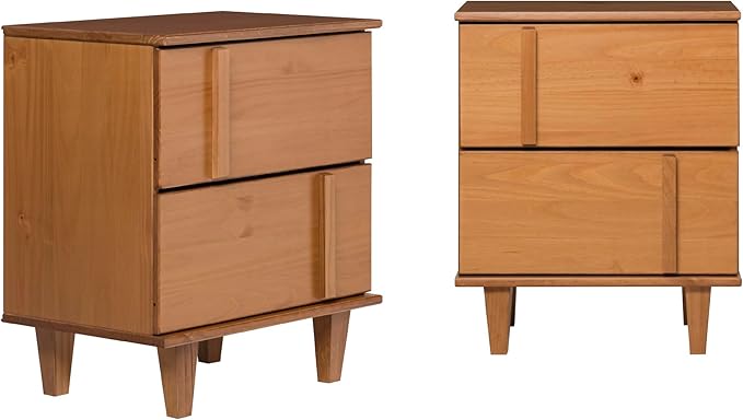 Walker Edison Contemporary 2-Piece Detailed Drawer Solid Wood Nightstands by WalkerEdison