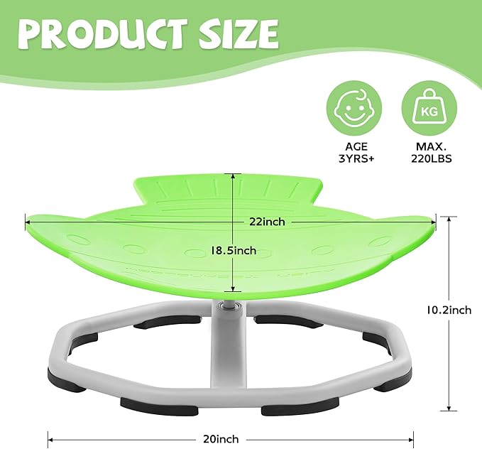 Spinning Chair for Autistic Kids, Non-Slip Sensory Spinning Chair, Sit and Spin - Image 2