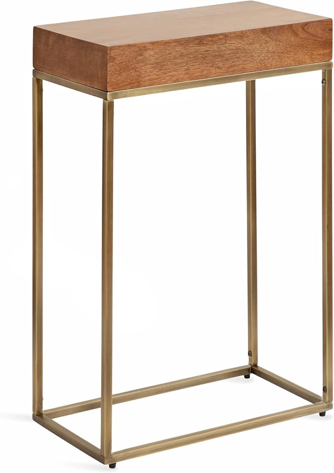 Kate and Laurel Karlsen Mid-Century Wood and Metal Narrow Side Table; 16 x 24 x by KateandLaurel