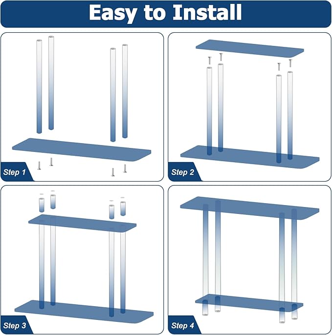 Acrylic Narrow Console Table for Entryway 7.6" D x 39.4" W x 31.5" H Clear - Image 5