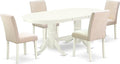 East West Furniture VAAB5-LWH-02 5 Piece Dining Room Table Set Includes an Oval by EastWestFurniture
