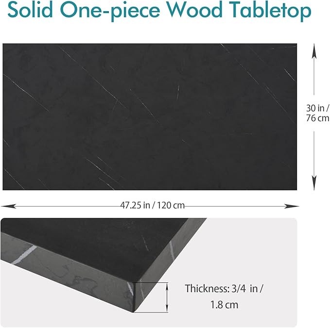 Kaboon Universal Tabletop 47.25"x30", Solid One-Piece Melamine Table Top - Image 3