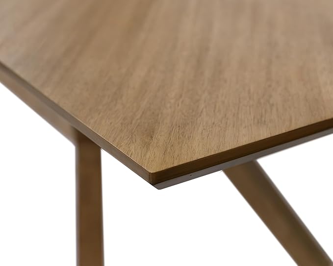 Mid-Century Modern Wood Rectangular Extension Kitchen Dining Table and Eight - Image 5