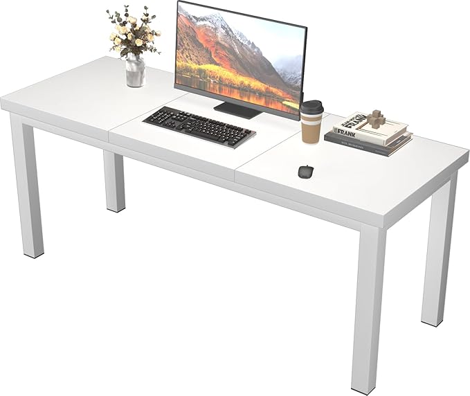 55.1 Inch Small Computer Desk, Home Office Desk, Modern Desk Table by Unknown