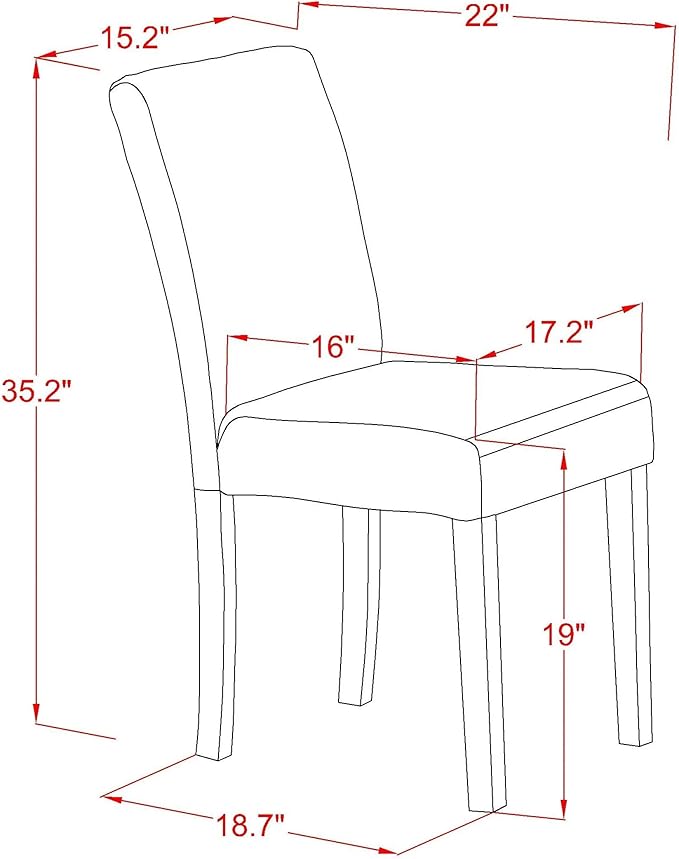 East West Furniture VAAB5-OAK-55 5 Piece Dining Table Set Includes an Oval - Image 13