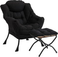 Modern Lazy Chair with Folding Footrest, Lounge Accent & Comfortable Reading by Furlide