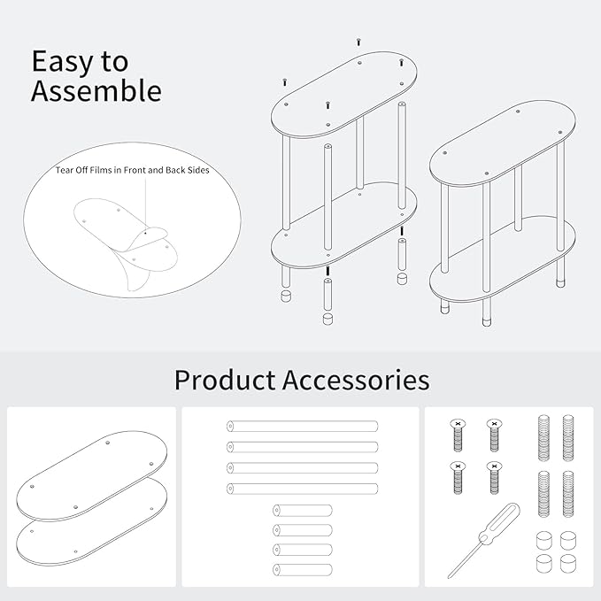 Clear Acrylic Narrow Side Table - Image 4
