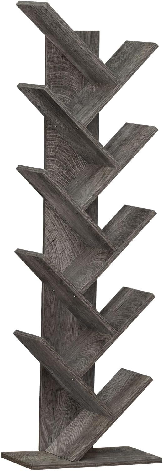 10 Tier Tree Book Shelf, Floor Standing Wood Bookshelf - Image 8