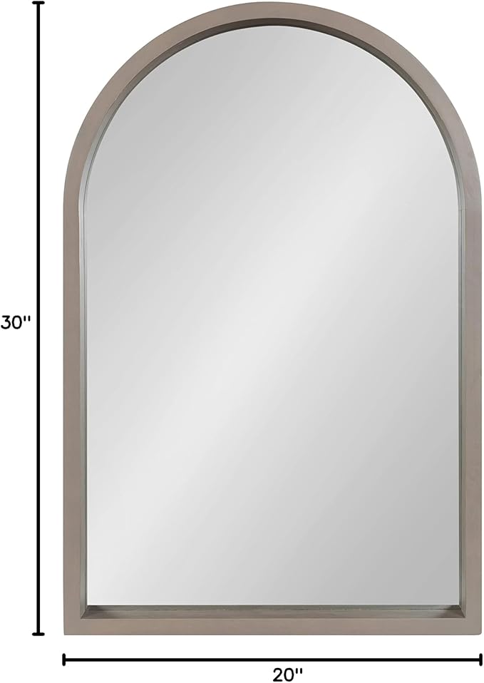 Kate and Laurel Hutton Farmhouse Wood Arched Mirror; 20 x 30; Gray; Decorative - Image 7