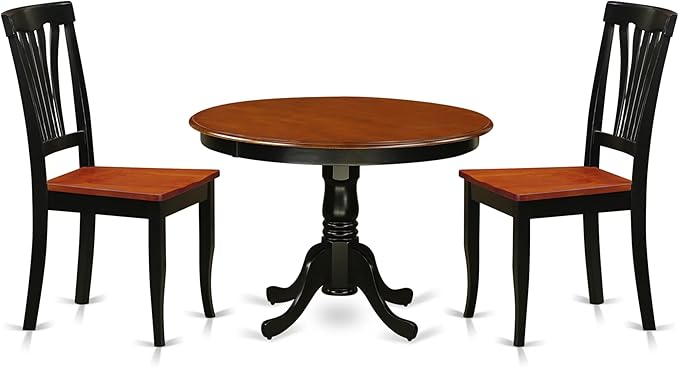 East West Furniture HLAV3-BCH-W 3 Piece Kitchen Table & Chairs Set Contains a by EastWestFurniture