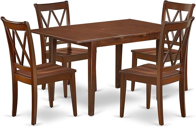 East West Furniture PSCL5-MAH-W 5 Piece Dining Room Table Set Includes a by EastWestFurniture