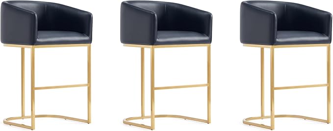 Manhattan Comfort Louvre 26 Inch Mid Century Modern Counter Height Bar Stools by ManhattanComfort