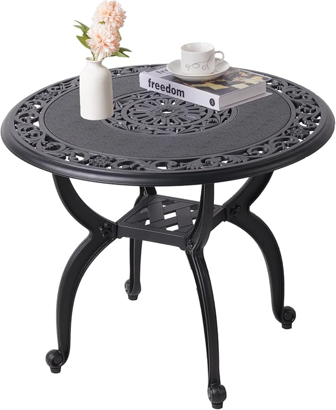 Cast Aluminum Side Table for Outdoor Patio, Balcony by Unknown