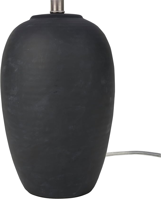 Nourison Home 23" Black Vintage Distressed Ceramic Pot Table Lamp - Image 6