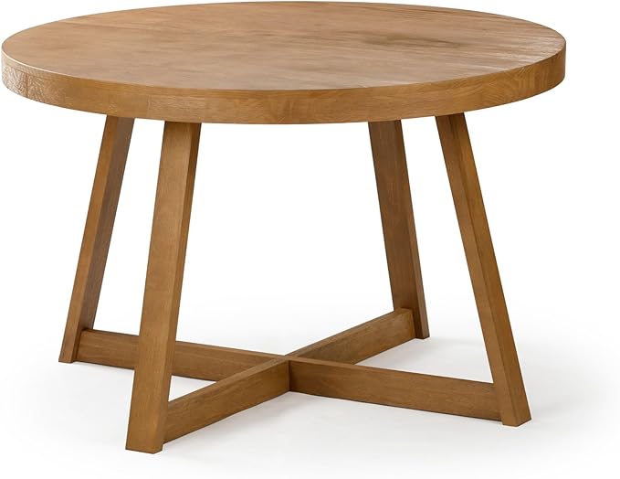 Plank+Beam Round Dining Table, 47 Inch Solid Wood Kitchen Table, Farmhouse - Image 4