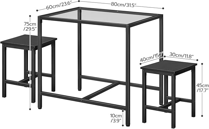 HOOBRO Mordern Dining Table Set, Glass Dining Room Table Set - Image 7