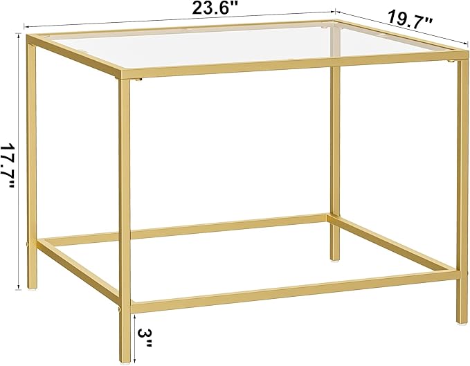 Glass Coffee Table, Modern Rectangular Coffee Table - Image 2