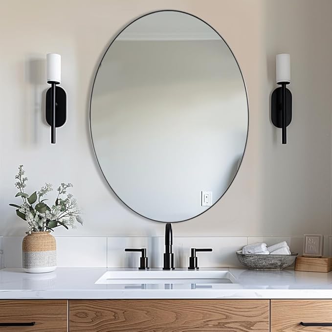 ANDY STAR Chrome Bathroom Mirror, Oval Bathroom Mirror 22 x 30 Inch, Polished - Image 7