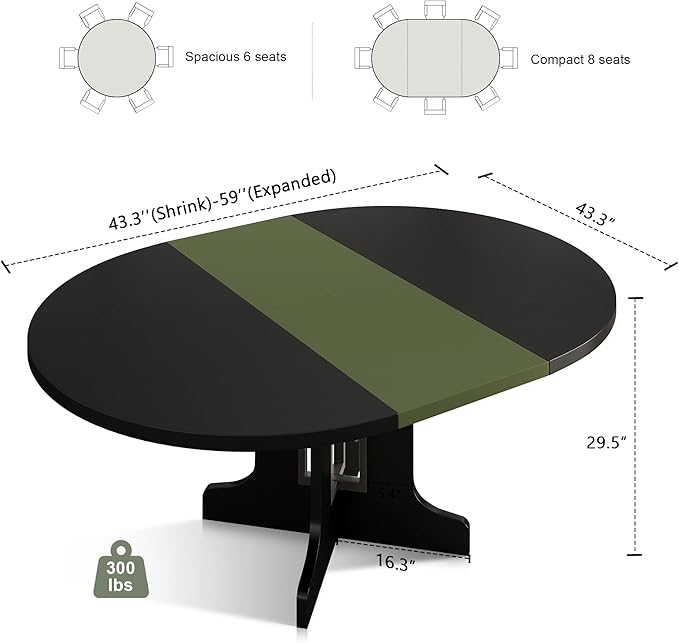 Feonase 59" Round Extendable Dining Room Table - Image 2