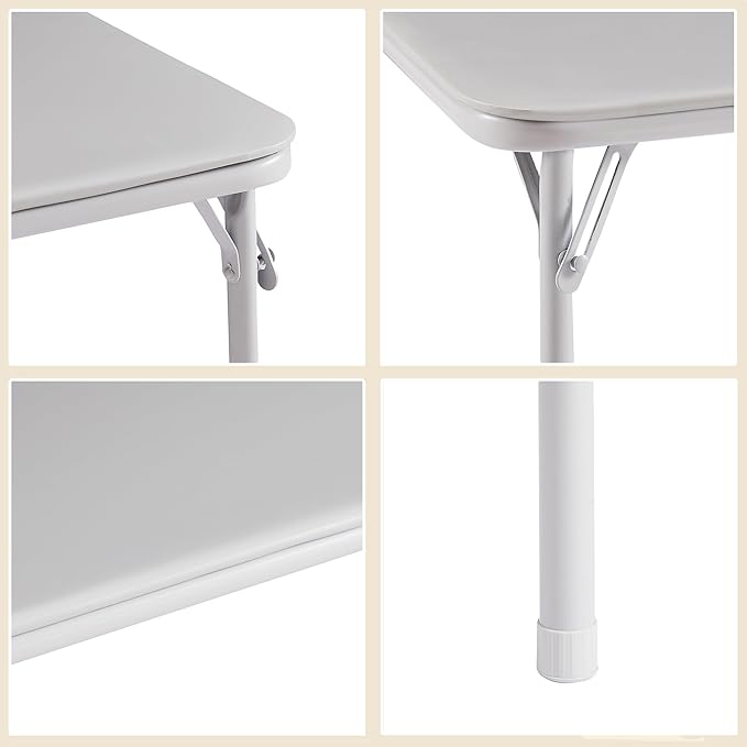 VECELO 34'' Folding Table with PU Padded Tabletop, Portable Multifunctional - Image 5