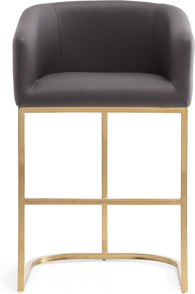 Manhattan Comfort Louvre 26 Inch Mid Century Modern Counter Height Bar Stools - Image 4