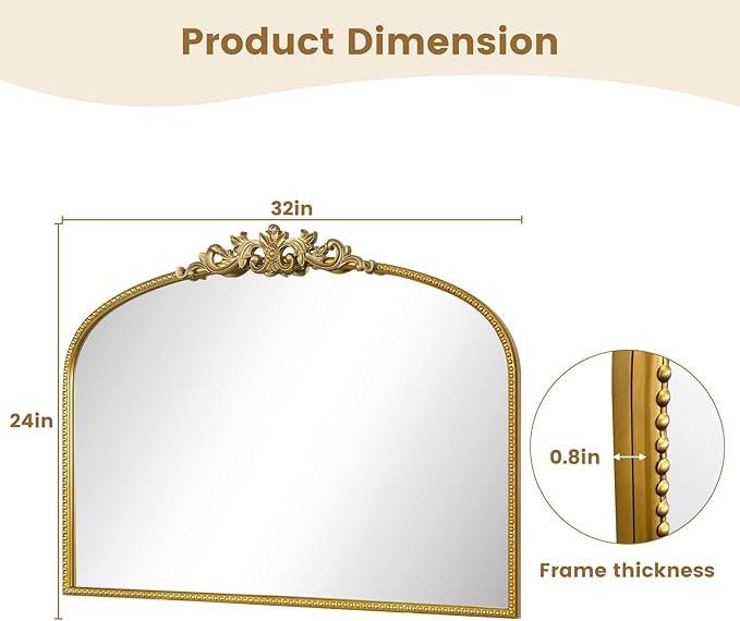 WallBeyond Gold Vintage Mirror - Image 7