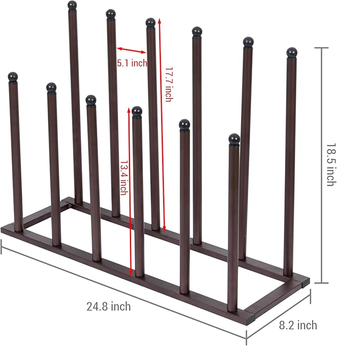 MyGift Bronze Tone Metal Freestanding Boot Rack, Shoe Rack - Image 5
