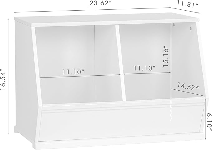 UTEX Stackable Toy Storage Cabinet, Wooden Cubby Organizer, Living Room - Image 2