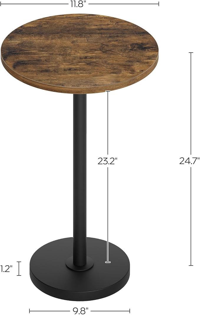 Round Side Table Set of 2, Tall Drink End Table - Image 7