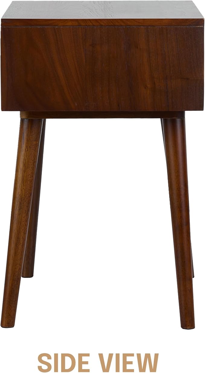 NTC Zoe Solid Wood Nightstand, Mid Century Modern Side Table Bedroom, Bedside - Image 5