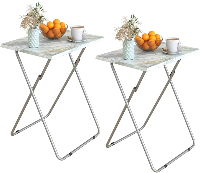 Folding TV Tray Table Set of 2, Dinner Snack Trays Table by Garden4you