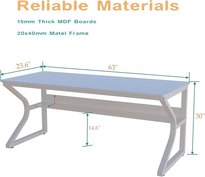 Extra Long Desk with Bookshelf - Image 2