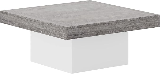 Tribesigns Coffee Table Square LED Center Table Engineered Wood Low Coffee - Image 8