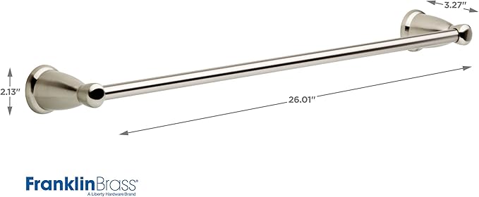 Franklin Brass Kinla 5-Piece Bathroom Set Satin Nickel 18" and 24" Towel Bar - Image 15