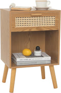 Mid Century Modern Nightstand, Rattan Bedside Table by MaxSmeo