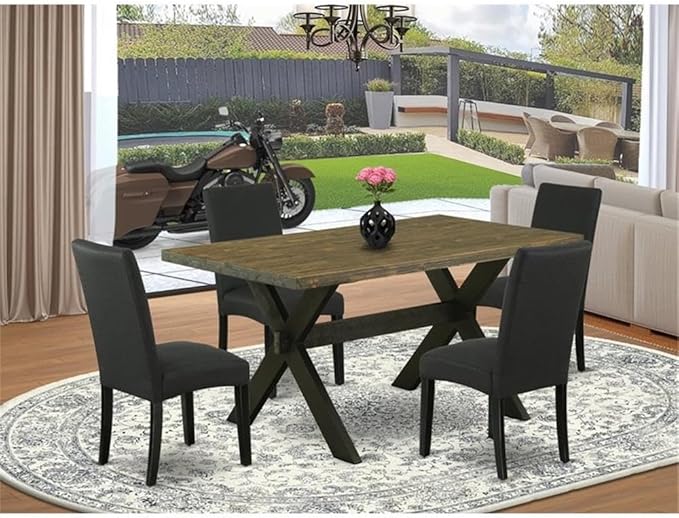 East West Furniture X676DR124-5 5 Piece Dining Room Table Set Includes a - Image 2