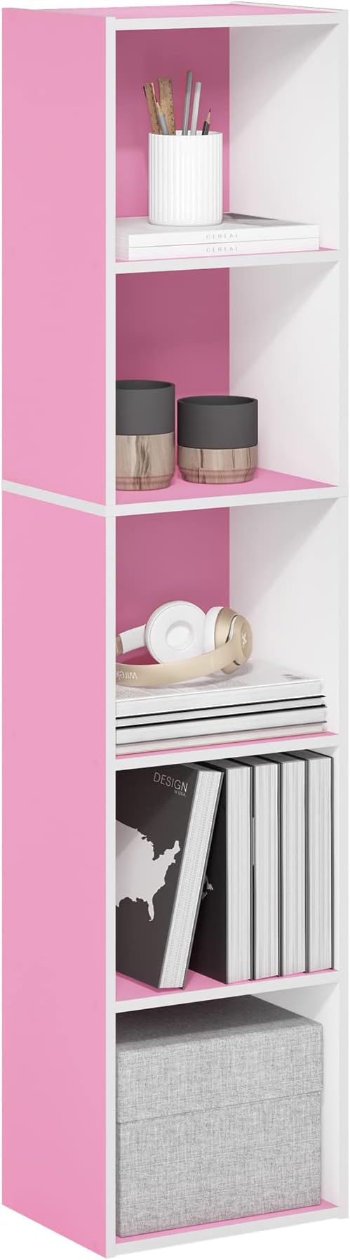 Furinno Luder Bookcase / Book / Storage, 5-Tier Cube by Furinno-FitsYourSpaceFitsYourBudget