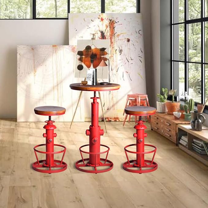 Topower Industrial Bar Table 38.58-48.43" Adjustable Pub Table Kitchen Dining - Image 7