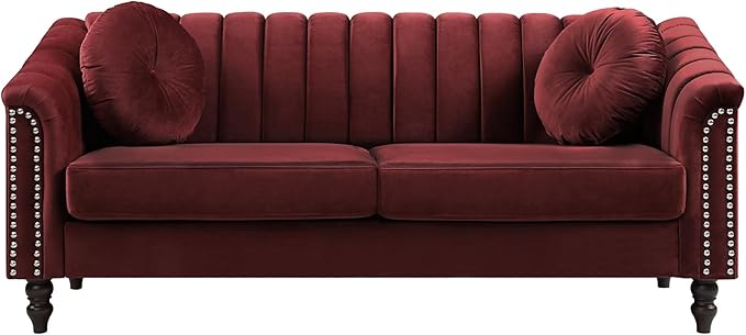 Sectional Sofa Set, Microfiber Chesterfield Upholstered Sofas Loveseat Couch - Image 4