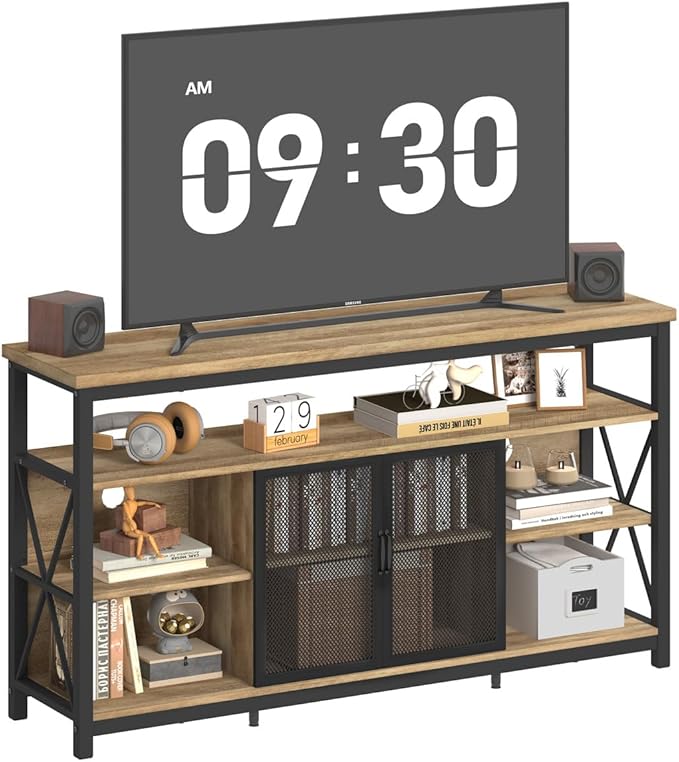 BON AUGURE Tall TV Stand for 65 55 Inch TVs, Industrial Entertainment Center - Image 9
