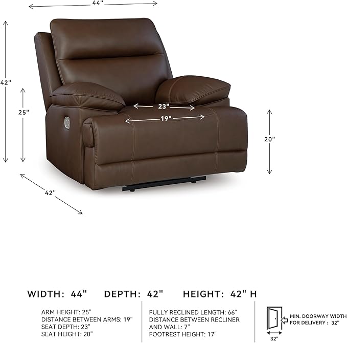 Signature Design by Ashley VonRyan Modern Zero Gravity Leather Match Power - Image 3