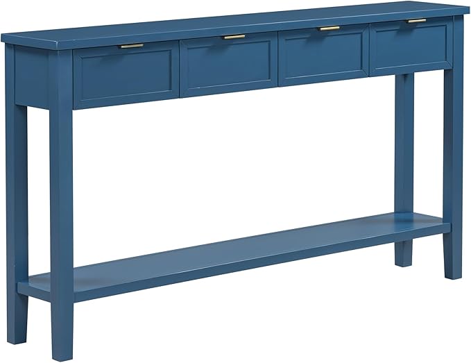 Ball & Cast 60“ Contemporary 4 Drawers Console Table, Long Narrow Entryway-Table - Image 5