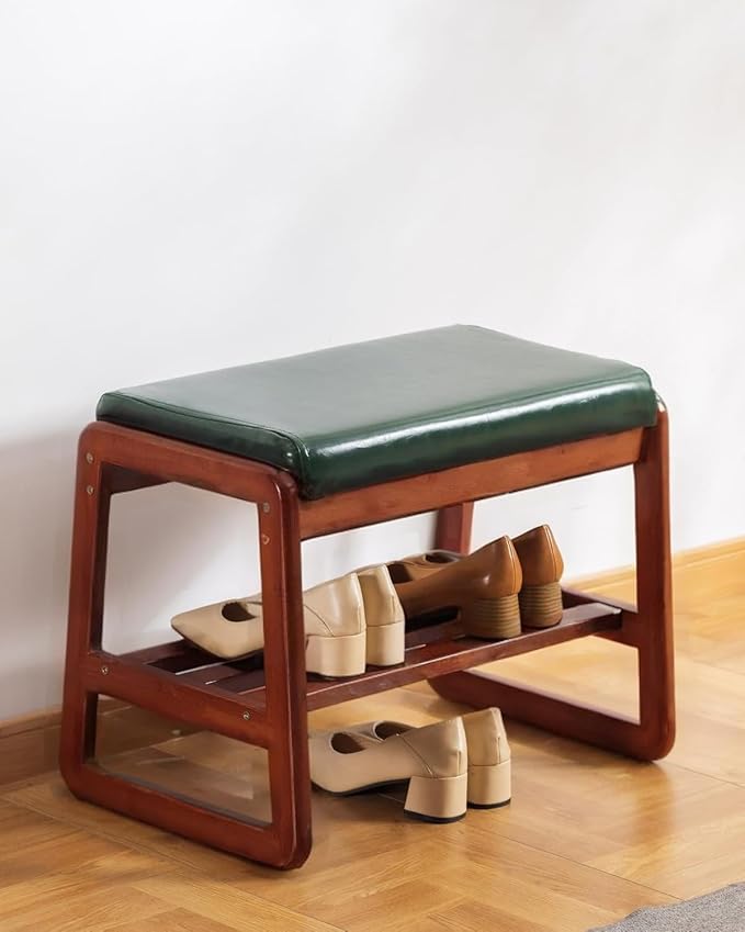 Shoe Rack Bench, Solid Wood Entryway Bench, Shoe Bench by ABAMFUR
