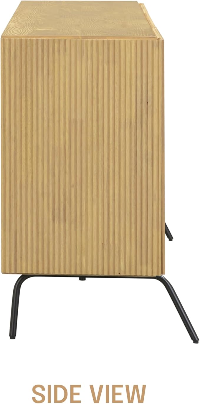 NTC Veil Modern Sideboard with 4 Doors, Buffet Cabinet with Vertical Groove - Image 8